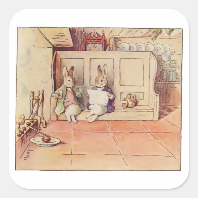 Sticker Carré Cecily Parsley's Nursery Rhymes par Beatrix Potter (Devant)