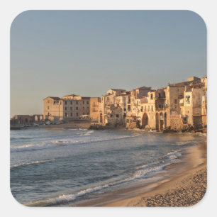 Sticker Carré Cefalu, ville balnéaire en Sicile