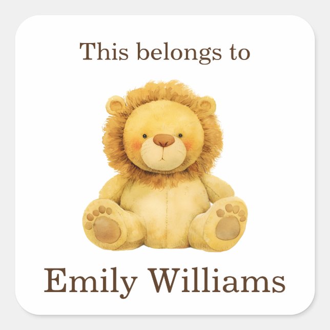 Sticker Carré Cela fait partie de Custom Back to School Lion Cus (Devant)