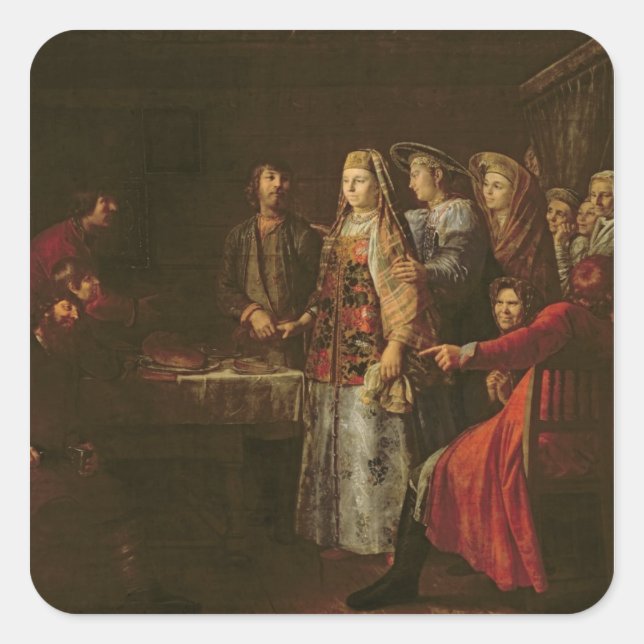 Sticker Carré Célébration de l'Accord Mariage, 1777 (Devant)