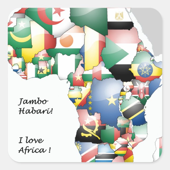 Sticker Carré Célébration de l'Afrique dans le design des drapea (Devant)