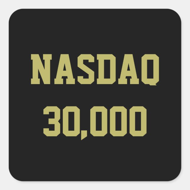 Sticker Carré Célébration du marché boursier NASDAQ 30000 (Devant)