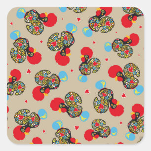 Sticker Carré Célèbre coq de Barcelos Nr 06 Motif