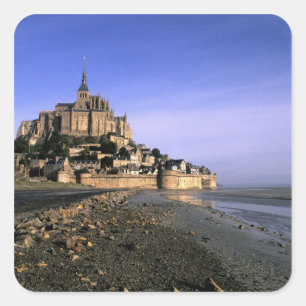 Sticker Carré Célèbre forteresse de l'île du Mont St. Michel en
