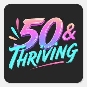 Sticker Carré Célébrer 50e anniversaire et prospérer