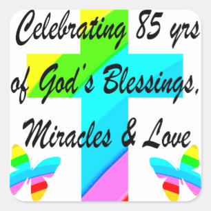 STICKER CARRÉ CÉLÉBRER 85 ANS DE DIEUX MIRACLES ET D'AMOUR
