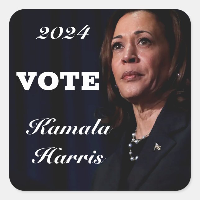 STICKER CARRÉ CÉLÉBRER ET VOTER POUR KAMALA HARRIS (Devant)