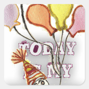 Sticker Carré Célébrez avec notre joyeux anniversaire de bienven