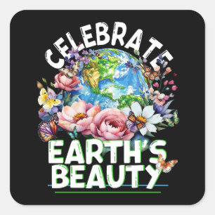 Sticker Carré Célébrez la beauté de la Terre, la planète Terre F
