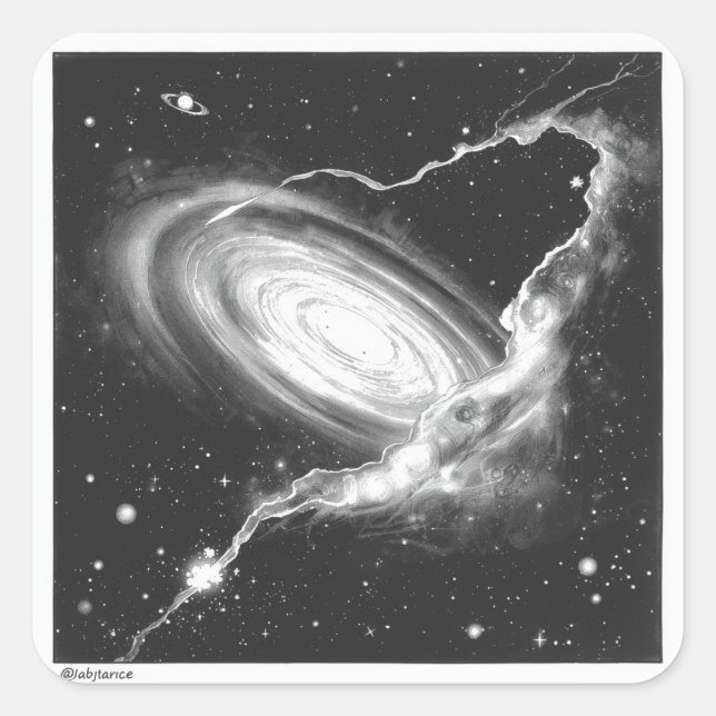 Sticker Carré Celestial Ink Dreams (Devant)