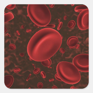Sticker Carré Cellules de sang rouges