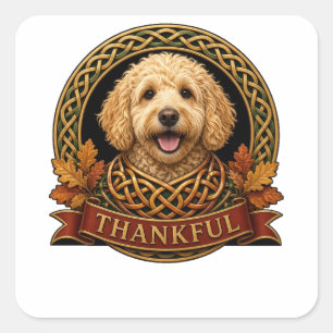 Sticker Carré Celtic Goldendoodle reconnaissant