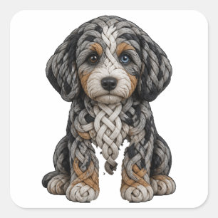 Sticker Carré Celtic Knot Merle Aussiedoodle