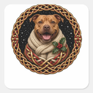 Sticker Carré Celtic Knot Pit Bull Holly