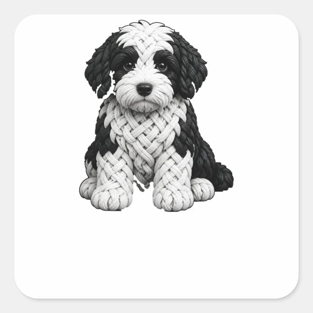 Sticker Carré Celtic Knot Sheepadoodle (Devant)