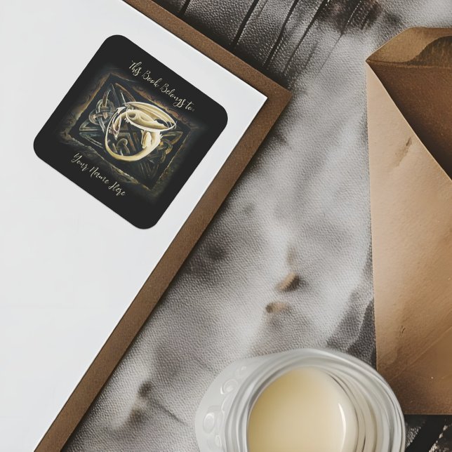 Sticker Carré Céltic Knot Work Cream Dragon Boite (Créateur téléchargé)