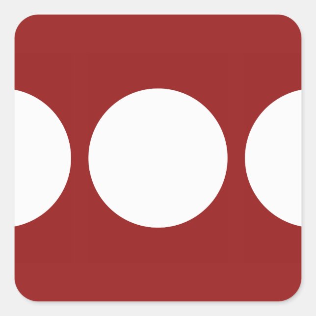 Sticker Carré Cercles blancs en rouge (Devant)