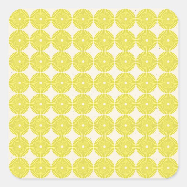 Sticker Carré Cercles Jaunes Plutôt Citrus Été Disques Texturés (Devant)