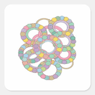 Sticker Carré Cercles pastel rose FUN Vinyl Style