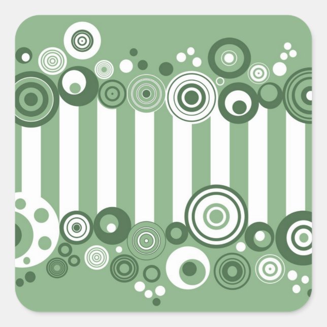 Sticker Carré Cercles rétro (Devant)