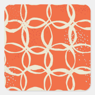 Sticker Carré Cercles Sketchy Design tendance sans couture