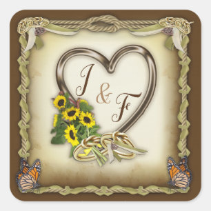 Sticker Carré Cérémonie de remise des mains - Tying the Knot