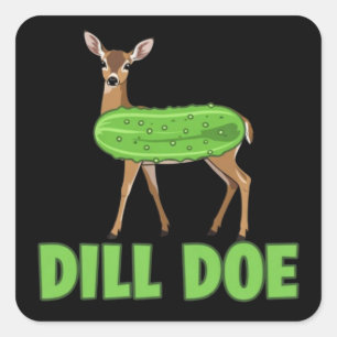 Sticker Carré Cerf drôle de Dill Humour adulte Nature drôle Cerf