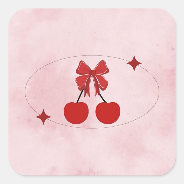 Sticker Carré Cerise (Devant)