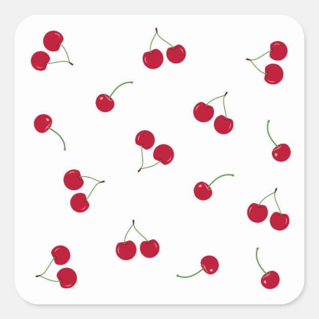 Sticker Carré  Cerise Cerises (Devant)