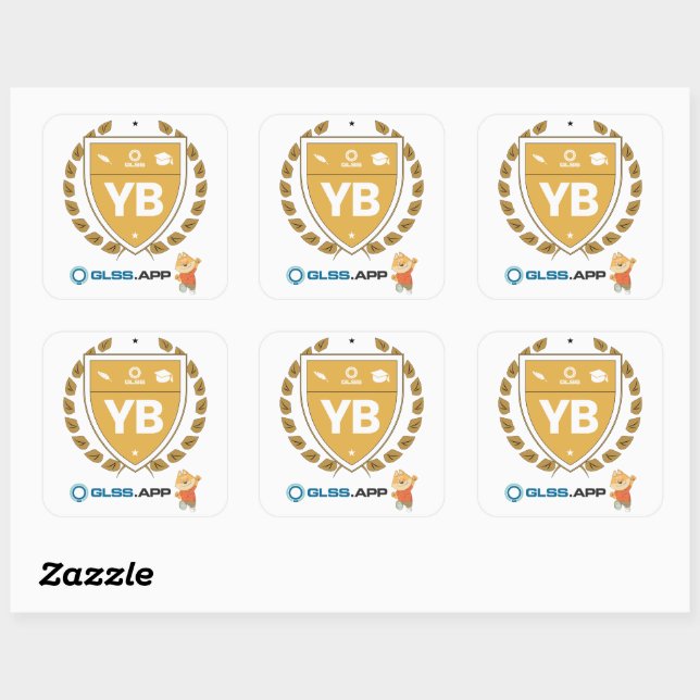 Sticker Carré Certifié Ceinture Jaune - GLSS.app (Feuille)