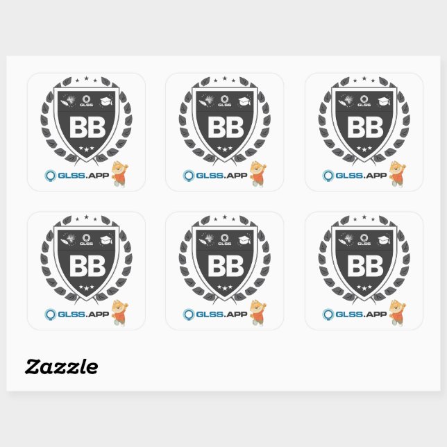 Sticker Carré Certifié Ceinture Noire - GLSS.app (Feuille)