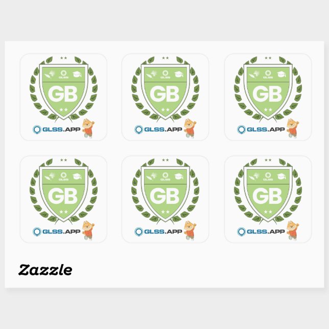 Sticker Carré Certifié Green Belt - GLSS.app (Feuille)