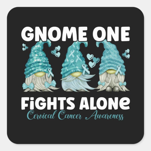 Sticker Carré Cervical Cancer Teal Ribbon (Devant)