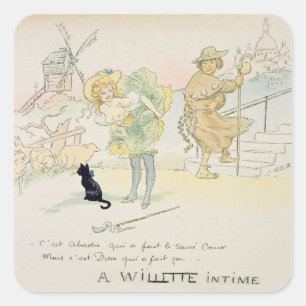 Sticker Carré C'est Abadie qui a fait le Sacré-Coeur, mais Dieu 