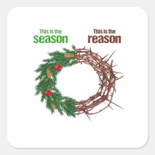 Sticker Carré C'est La Saison C'est Noël Le Noël Chrétien