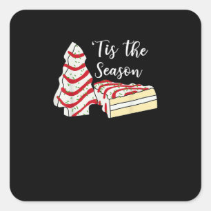 Sticker Carré C'est la saison Costume d'arbre de Noël Graphique