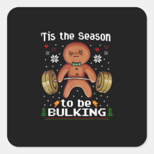 Sticker Carré C'Est La Saison De Bulkin Gingerbread Homme Gym Ch