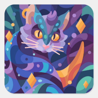 Sticker Carré C'est la saison de l'autocollant de sorcière