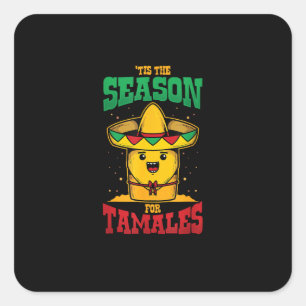 Sticker Carré C'est la saison des tamales, Noël mexicain