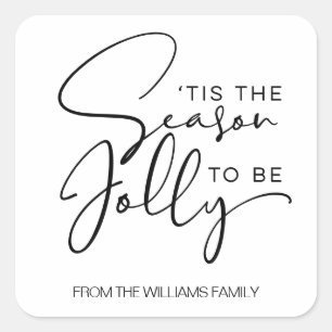 Sticker Carré C'est la saison d'être joyeux Noël