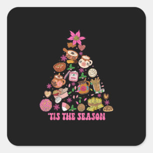 Sticker Carré C'Est La Saison Mexicaine Arbre De Noël Tamales Pa