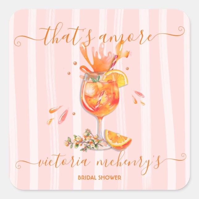 Sticker Carré C'est l'Amore Spritz Baby Shower (Devant)