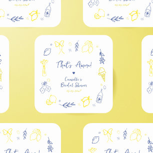 Sticker Carré C'est l'Amour Mariage Champêtre Italien au Citron