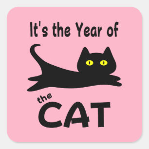 Sticker Carré C'est l'autocollant carré de l'année du chat
