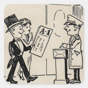 Sticker Carré C'est le Billet - 1920 dessin animé de théâtre