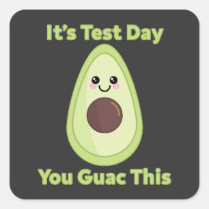 Sticker Carré C'est le jour du test que vous avez guac