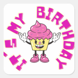 Sticker Carré C'est mon anniversaire