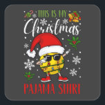 Sticker Carré C'Est Mon Softball Pajama De Noël<br><div class="desc">C'Est Mon Pajama De Noël Balle Softball Amant Cadeau Famille Correspondant Design Carré Cadeau Sticker Classic Collection.</div>