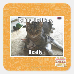 Sticker Carré C'est serré. Il aime.