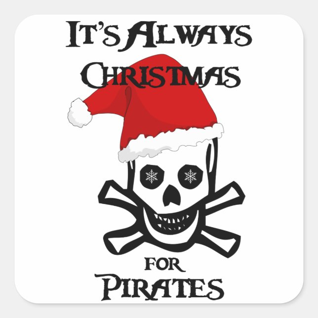 Sticker Carré C'est toujours Noël pour les pirates (Devant)
